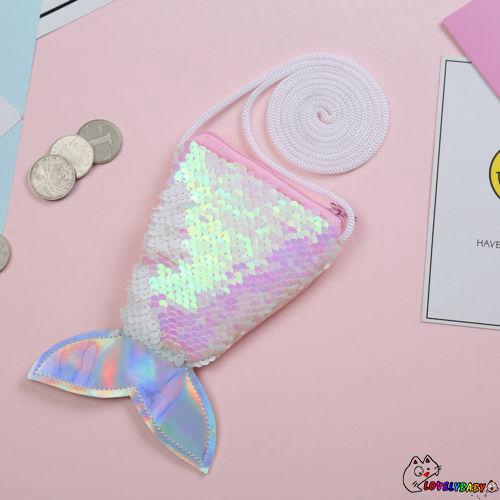 Ví đựng tiền xu đính sequin lấp lánh xinh xắn dành cho bé gái