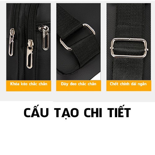 [COMBO TÚI + DÂY LƯNG]Túi đeo chéo nam phong cách Hàn Quốc Chất liệu vải cavas chống nước, thiết kế BASIC