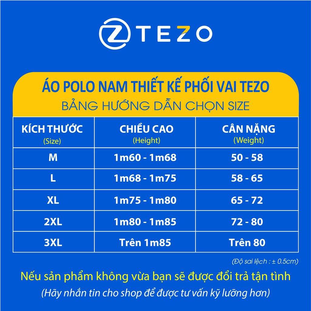 Áo polo nam Tezo phông nam có cổ thiết kế phối vai 23APCT035