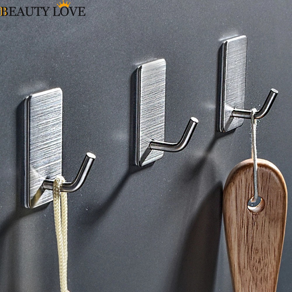 Giá Đỡ Chìa Khóa / Đồ Dùng Dán Tường Bằng Thép Không Gỉ Tiện Dụng Cho Gia Đình