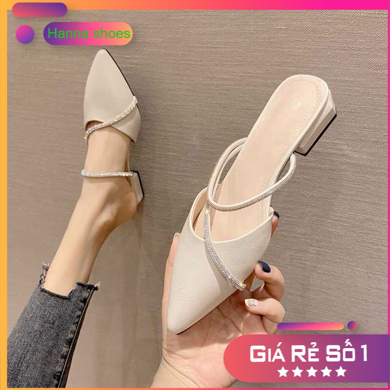 Sandal mũi nhọn đế 2 phân 2 quai mảnh mang cực xinh, cực êm chân HOT 2021, Sandal nữ hot đẹp