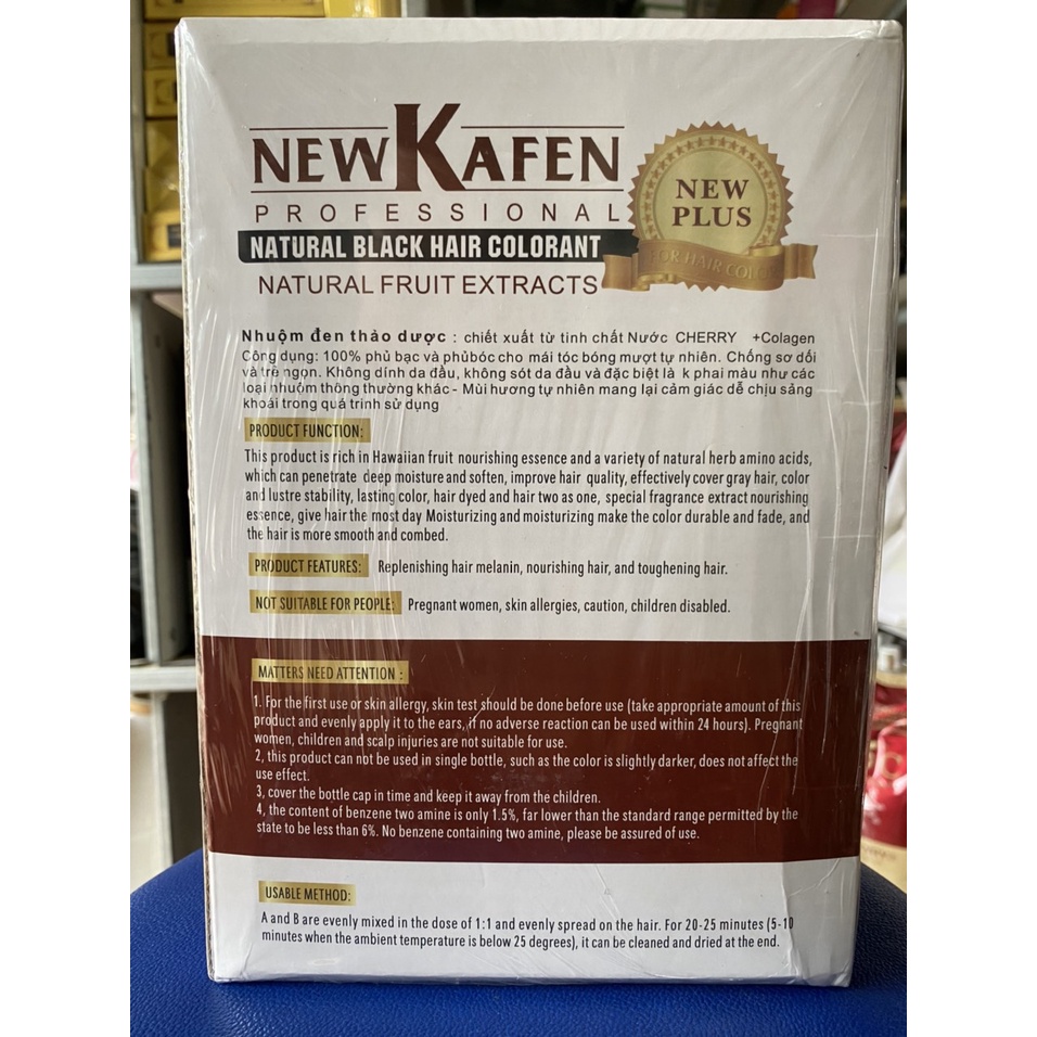 Nhuộm đen New Kafen phủ bạc không dính da đầu