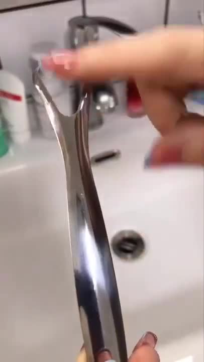 Dụng cụ cạo lưỡi vệ sinh răng miệng bằng thép không gỉ tiện lợi | BigBuy360 - bigbuy360.vn