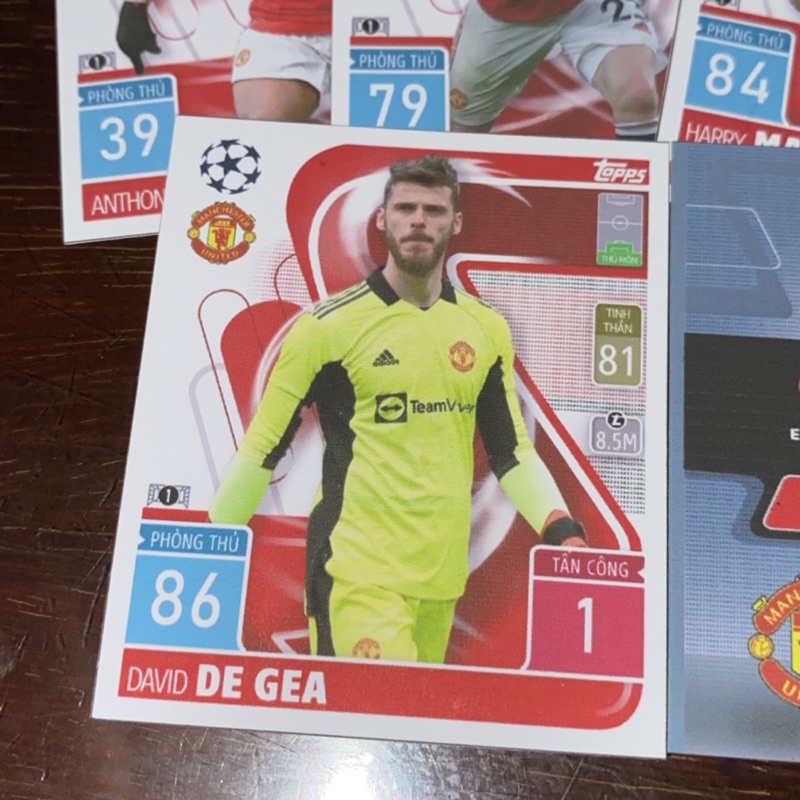 Trọn bộ 24 thẻ cầu thủ bóng đá Câu lạc bộ Manchester United mùa 2021-2022 kích thước thẻ Poca.