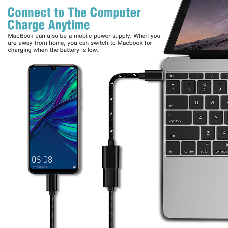 Dây Cáp FONKEN 3.0 OTG Chuyển Đổi Chui Cắm USB C Sang Cổng Cắm USB Kết Nối Máy In/Đầu Đọc Thẻ Nhớ Với MacBook Pro