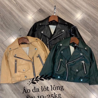 Áo da lót lông cừu sành điệu chất chơi không bao giờ lỗi mốt cho bé.