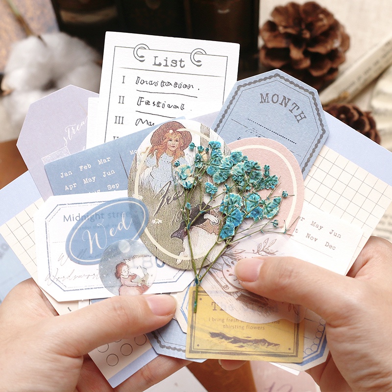 Bộ 30 Miếng Dán Trang Trí Sổ Tay Phong Cách vintage diy