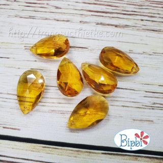 Mặt dây chuyền pha lê giọt nước 22mm vàng