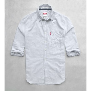 Sơ mi  nam Levis xám nhạt tay dài oxford - Thương Hiệu Hàng Hiệu