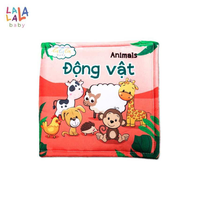 Sách vải Lalala baby, kích thích đa giác quan chủ đề Động vật, kích thước 15x15cm 12 trang