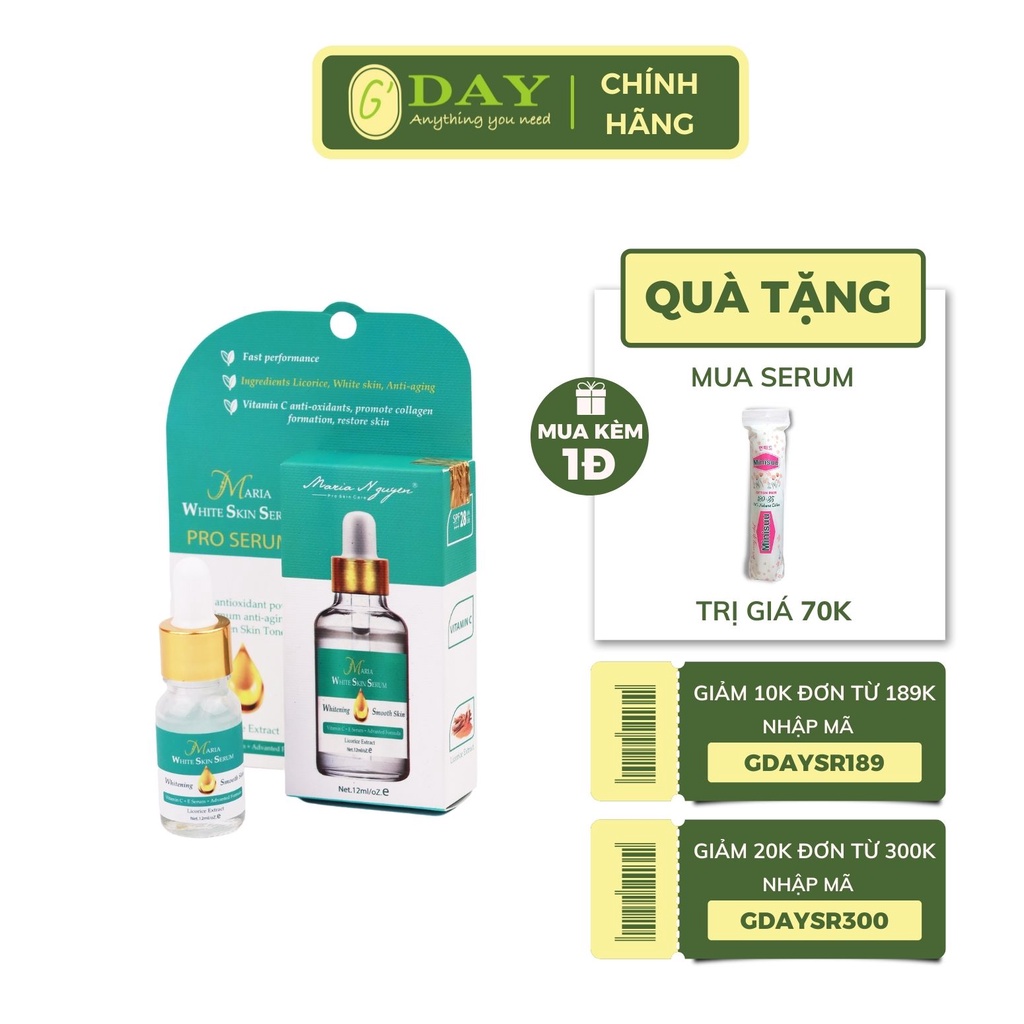 SERUM DƯỠNG TRẮNG – CHỐNG LÃO HÓA DA MARIA 12ML