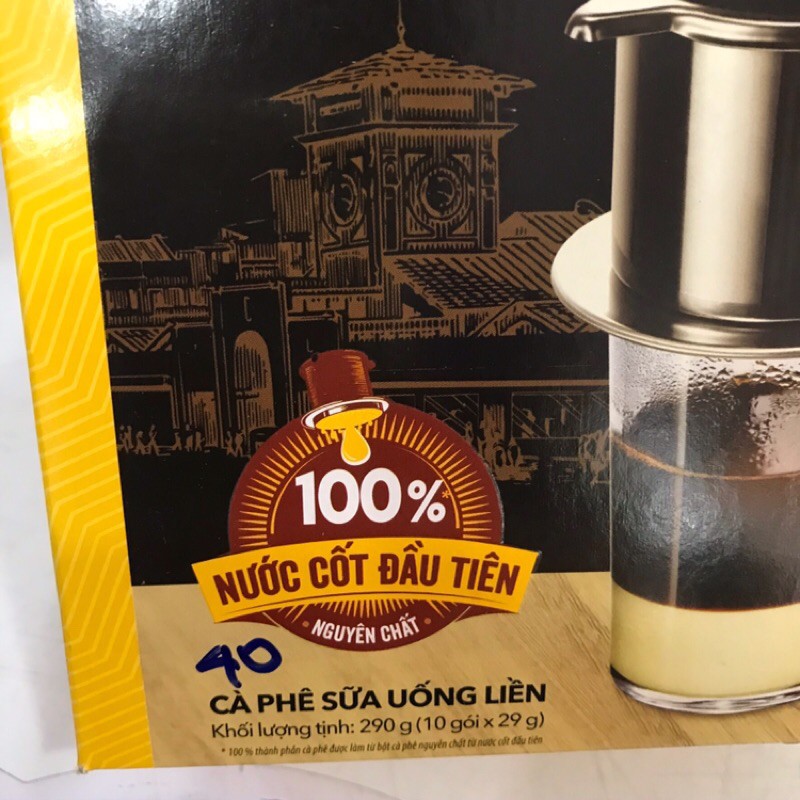 Hộp 10 gói cà phê sữa uống liền VINACAFE CHẤT 290gram | BigBuy360 - bigbuy360.vn