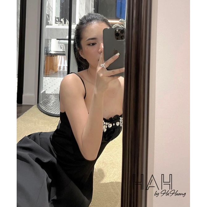 Váy Hai Dây Đính Đá Sang Chảnh