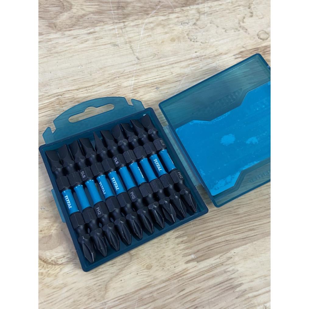 Bộ 10 mũi bắt vít hai đầu  PH2+SL6.0*1.0x65 mm (có nam châm  hít) Total TACIM16HL133