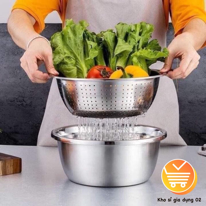 Rổ nạo inox 3 in 1 đa năng , Siêu tiện dụng sử dụng cho nhà bếp, Du lịch dã ngoại, Văn phòng