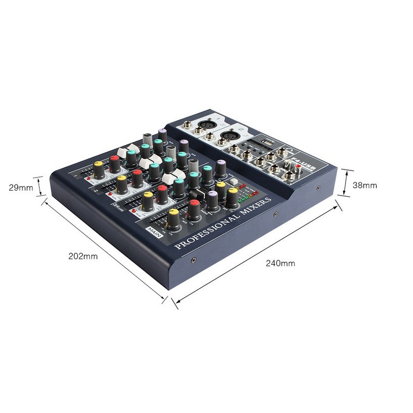 Bộ Mixer F4-USB, Âm Thanh Hát Live Trộn Âm Thanh Bluetooth
