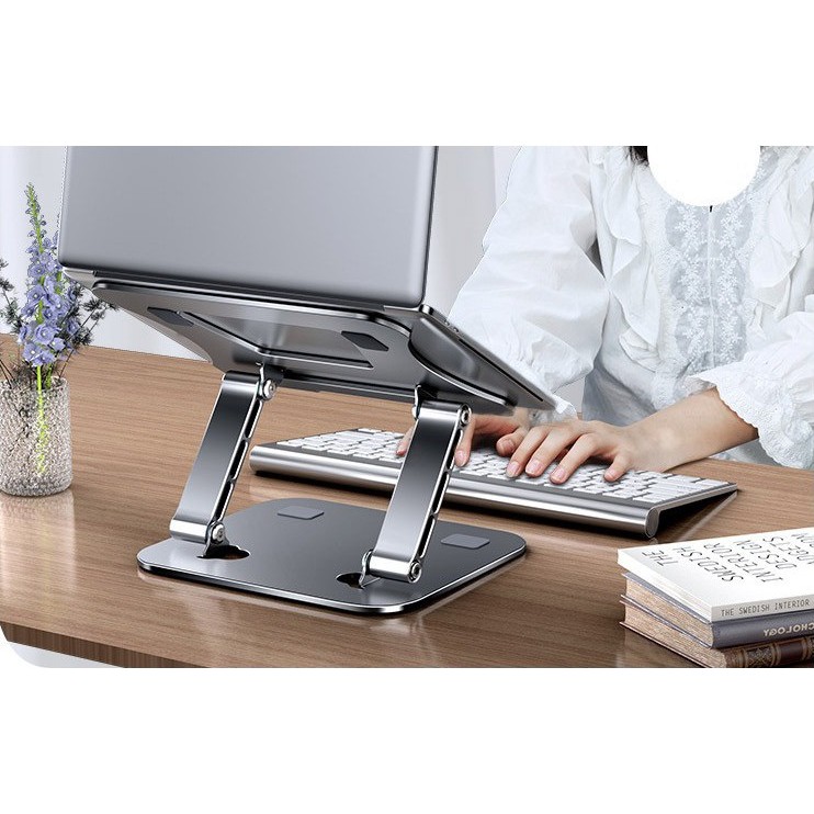 Đế Tản Nhiệt Laptop Nhôm Gấp Gọn Cao Cấp Để Bàn Giá Đỡ Macbook 14 inch, 15.6 inch LS515
