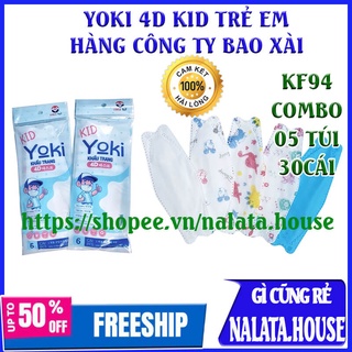 Khẩu trang 4d kf94 yoki trẻ em / yoki 1 bịch 6 chiếc 4 lớp hàng công ty