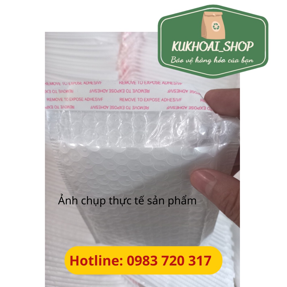 COMBO 50 Túi Đóng Gói Hàng Chống Sốc KT 14x16cm, Túi Đóng Hàng Nilon Lót Bóng Khí An Toàn Tiện Lợi