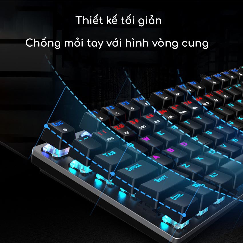 Bàn phím cơ gaming led blue switch Philips SPK8404 - Chuyên game siêu bền gõ đã led đẹp lung linh