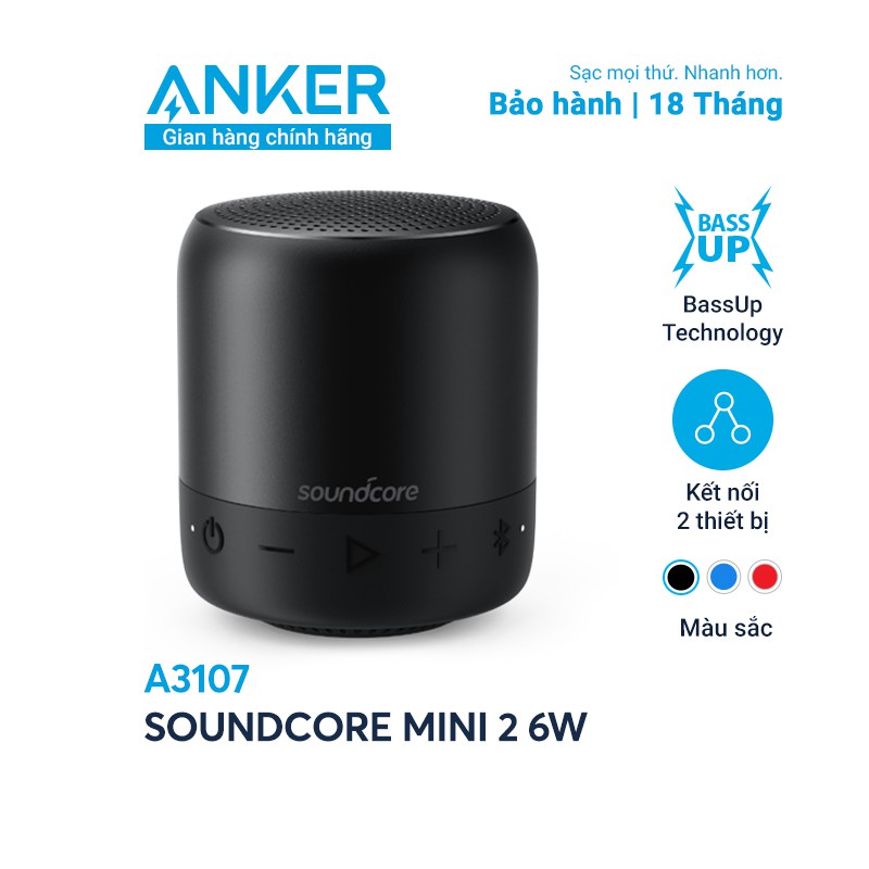 Loa bluetooth SoundCore Mini 2 6W ⚡CHÍNH HÃNG⚡ ANKER - A3107