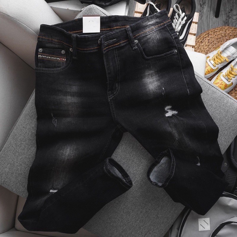 [SALE 40%]- Quần jean nam hàng xuất ống ôm màu xám - chất bò co giản Hải An Jeans
