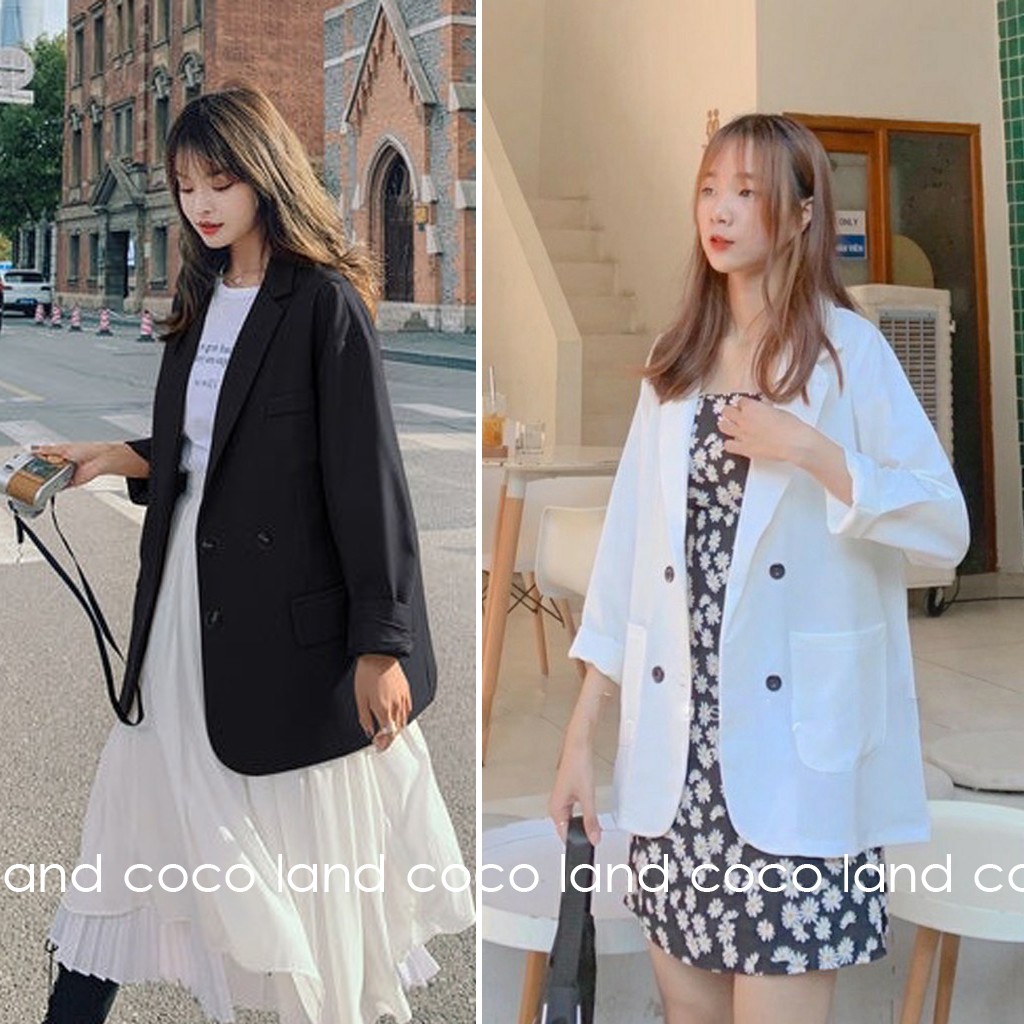 Áo Blazer tay dài màu trơn cho nữ - vest trơn A57 -khoác mùa thu dáng dài thời trang Hàn Quốc ulzzang