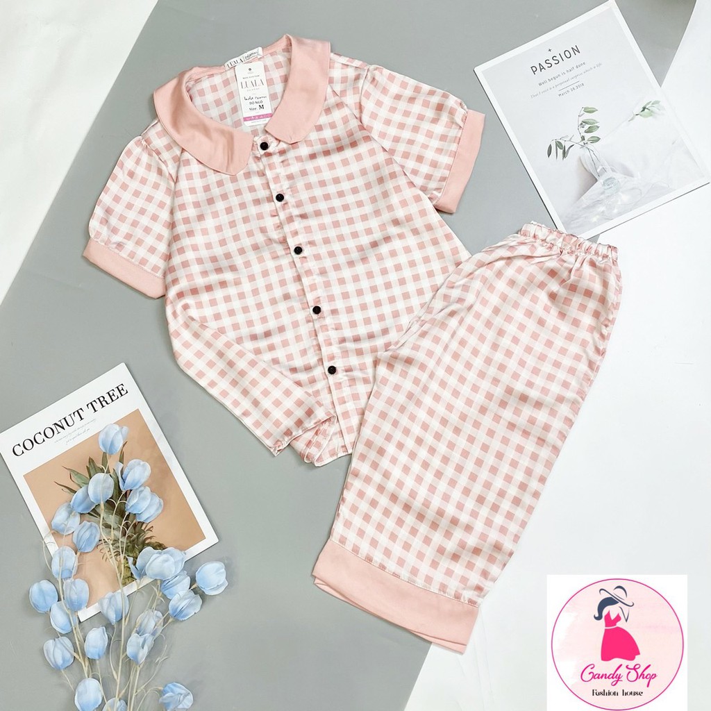 [Ảnh + VideoThật] Đồ Bộ Pijama LỤA SATIN LOẠI 1 Size 40-65kg áo cộc Quần lửng thấm hút mồ hôi | BigBuy360 - bigbuy360.vn