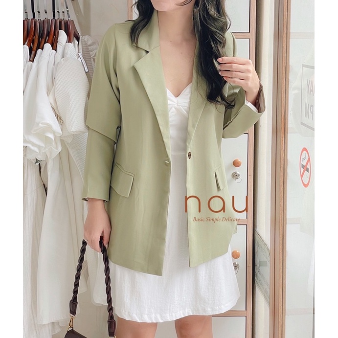 [Mã 88FASHIONSALE giảm 15K đơn 150K] Áo blazer tay dài 2 lớp màu Xanh-Kem - Nâu - Đen | WebRaoVat - webraovat.net.vn