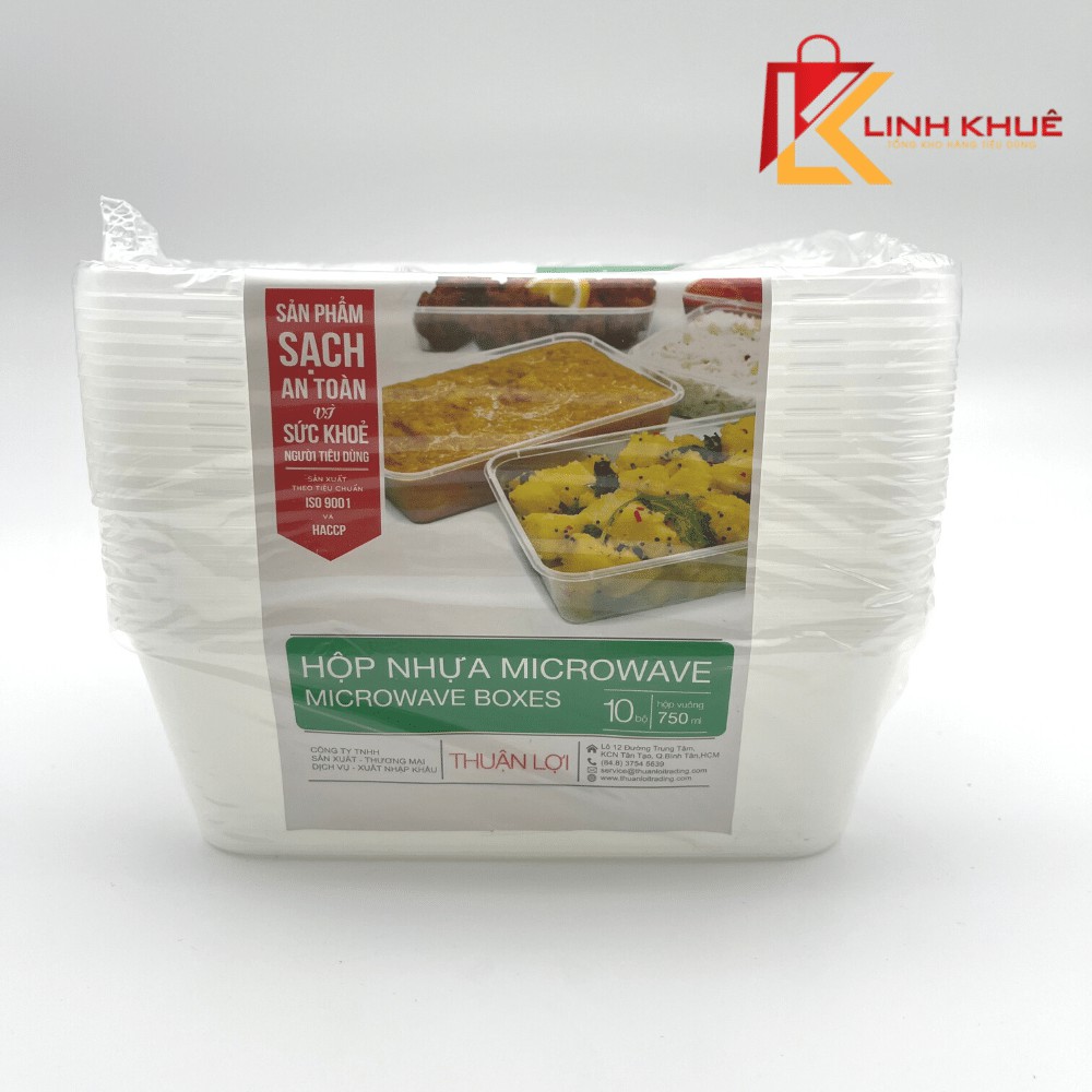 Hộp nhựa chữ nhật 750ml kèm nắp - Hộp Microwave - Sp54 - Hộp đựng thức ăn