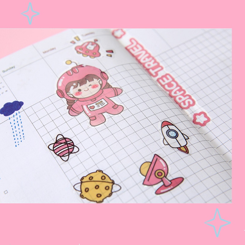 Miếng dán hình trang trí chống thấm nước họa tiết hoạt hình 5 kiểu tùy chọn dễ thương