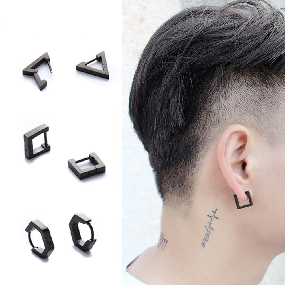 Khuyên Tai Thời Trang Hình Tam Giác Nhiều Màu Cho Nam &amp; Nữ