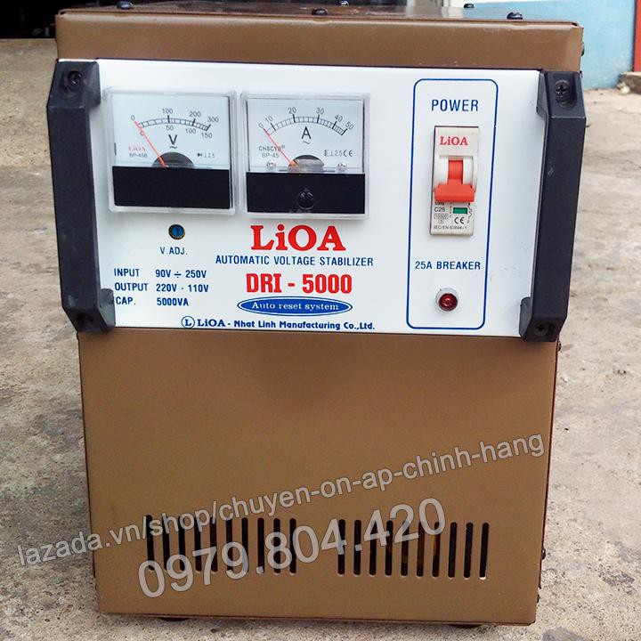 Ổn Áp Lioa 5KVA 1 Pha, 5000-DRI Dải 90-250V, Bảo Hành 4 Năm