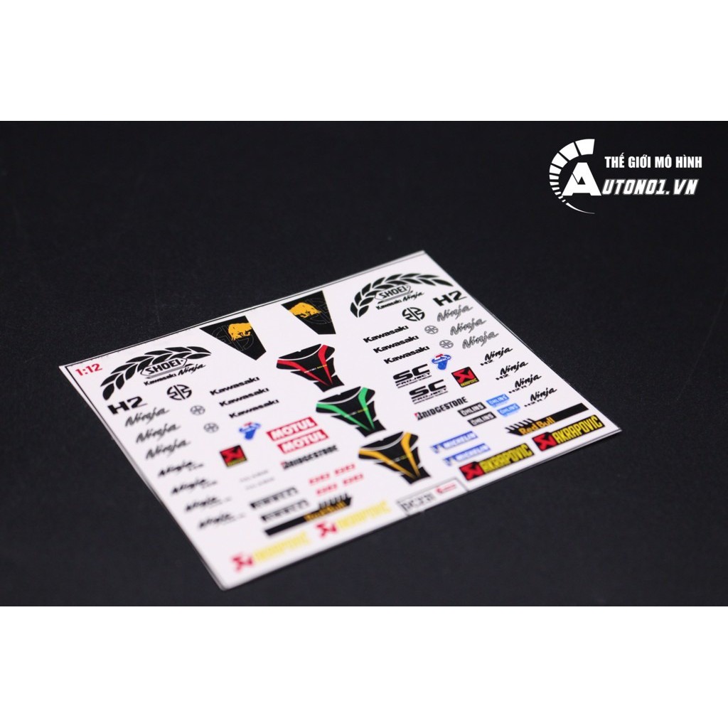 DECAL NƯỚC ĐỘ KAWASAKI NINJA H2R - H2 TỈ LỆ 1:12 DC231