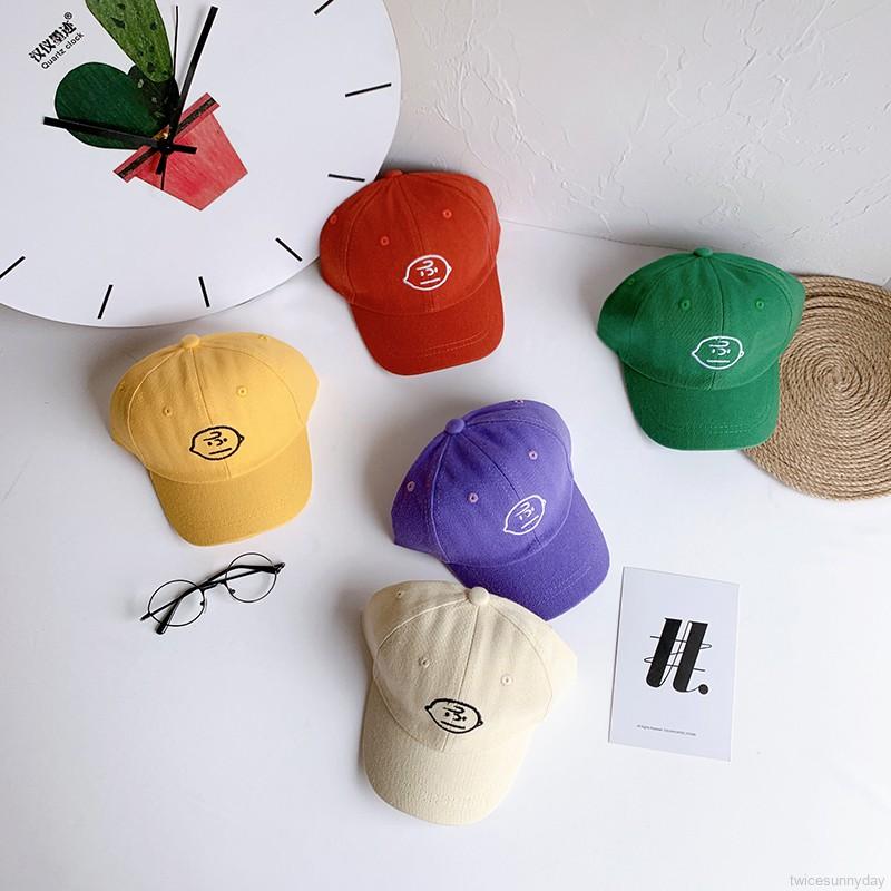 Nón lưỡi trai thêu hình mặt cười dễ thương dành cho bé