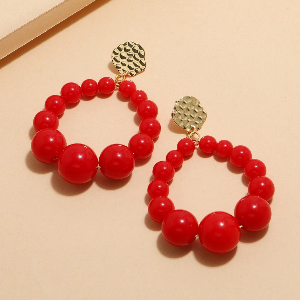 PINEVN Khuyên Tai Dạng Treo Xỏ Hạt Acrylic Màu Sắc Thời Thượng