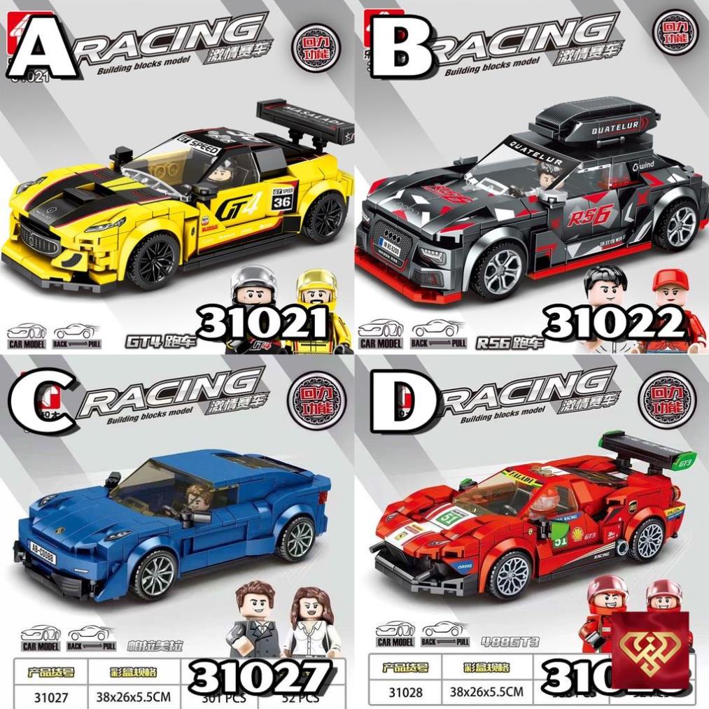 Đồ chơi Lego lắp ráp hình ô tô xe đua thể thao địa hình thông minh bộ 3