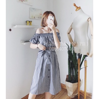 Set áo trễ vai + chân váy