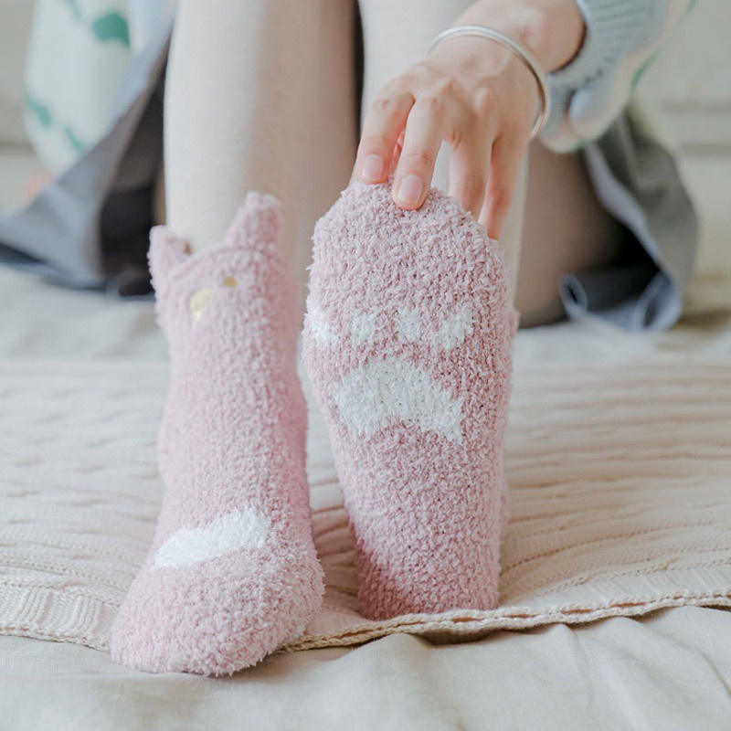 Vớ Bông Mềm Ấm Áp Hình Chân Mèo Dễ Thương Dành Cho Nữ