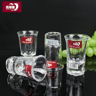 Bộ 6 ly uống rượu DELI GLASSWARE thủy tinh trong suốt - Cốc mắt trâu đế vuông dày