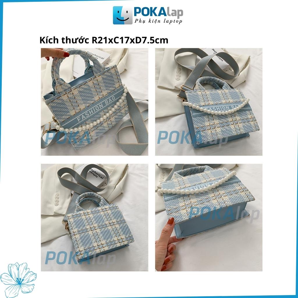 Túi xách nữ, túi đeo chéo nữ POKA22 hình vuông kiểu Pháp trẻ trung hiện đại - POKALAP