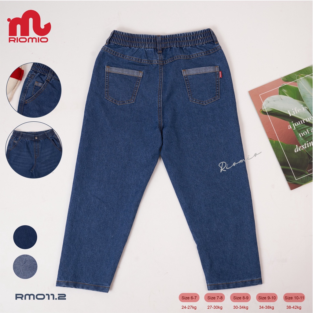 Quần jean bé trai RIOMIO ống suông chất liệu Denim Cotton thoải mái - RM011