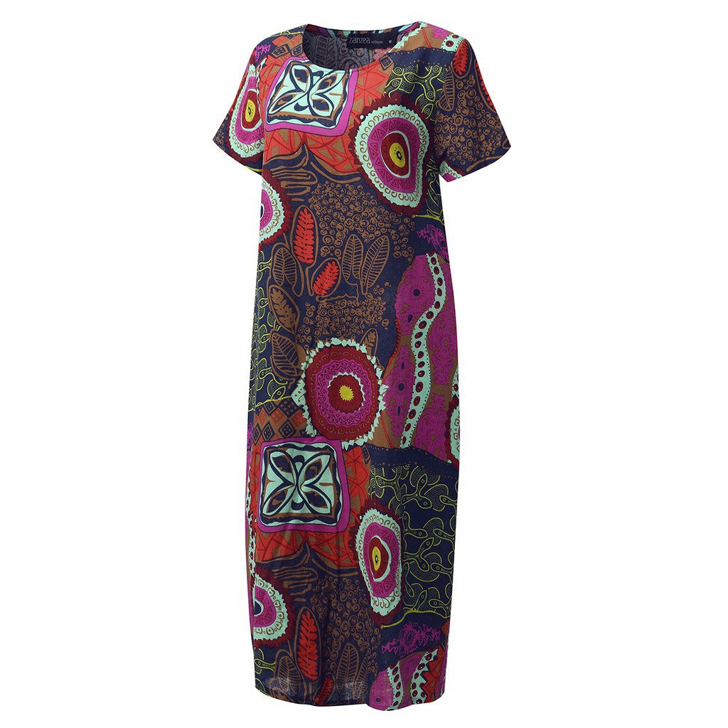 Đầm thun thời trang nữ tính họa tiết nổi bật | BigBuy360 - bigbuy360.vn