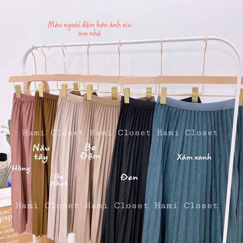 Chân váy xếp ly dáng midi chất dạ pha mịn hàng chuẩn quảng châu cao cấp mã CVD1955 | BigBuy360 - bigbuy360.vn