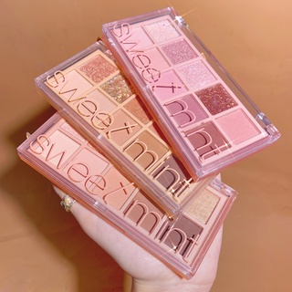 Bảng phấn mắt sweet mint mười màu sắc hiệu ứng lì / ánh ngọc trai lấp lánh mỏng nhẹ