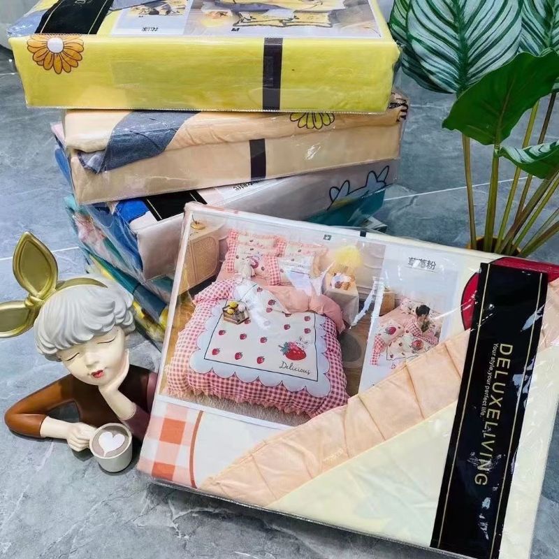RẺ VÔ ĐỊCH  set chăn ga gối bèo 4 món cotton, set chăn ga gối 4 món đũi, chăn ga gối nệm, ga trải giường, vỏ gối