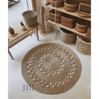 Thảm Cói Chụp Ảnh Sản Phẩm , Trang Trí Nhà Cửa Phù Hợp Mọi Không Gian ( Thảm Xoắn VIền- Thảm Tròn Nhiều Kích Thước )