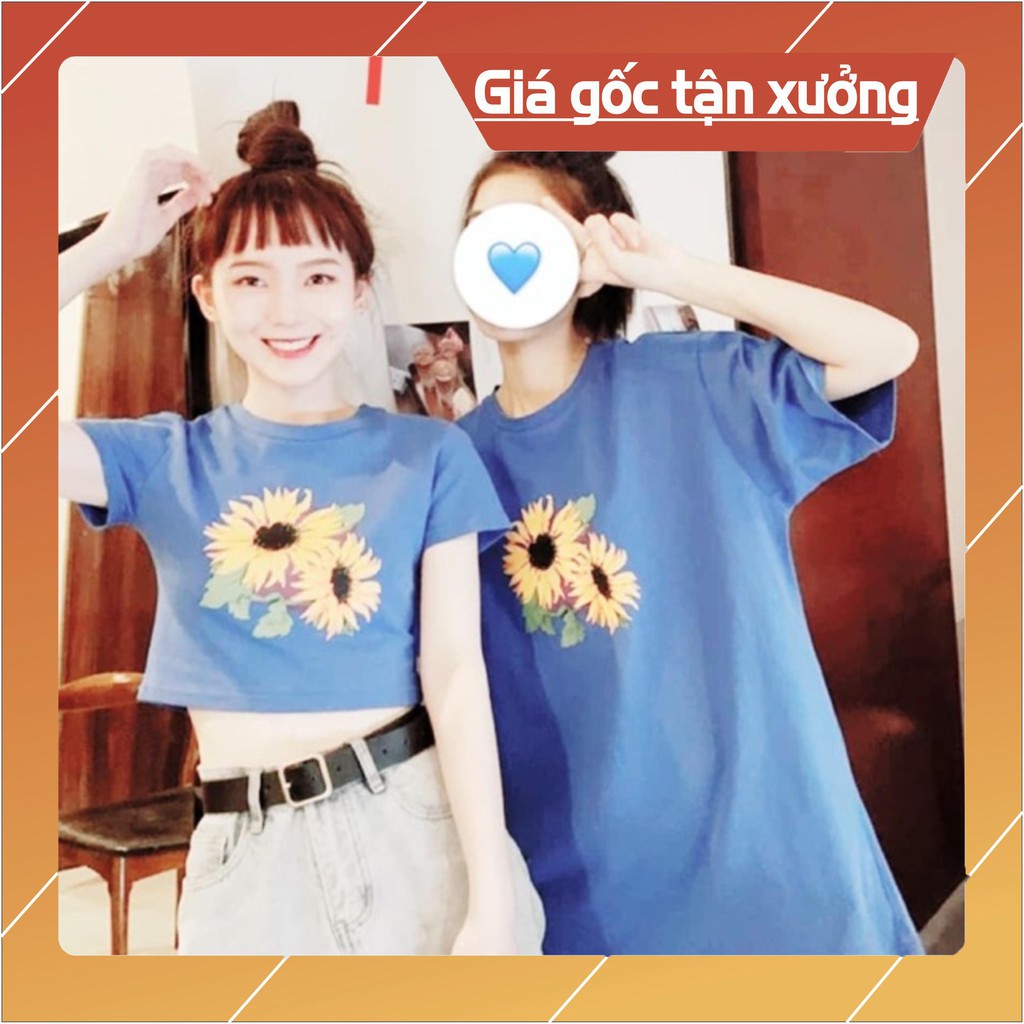 Áo đôi bông cúc (croptop+ thụng )TT12