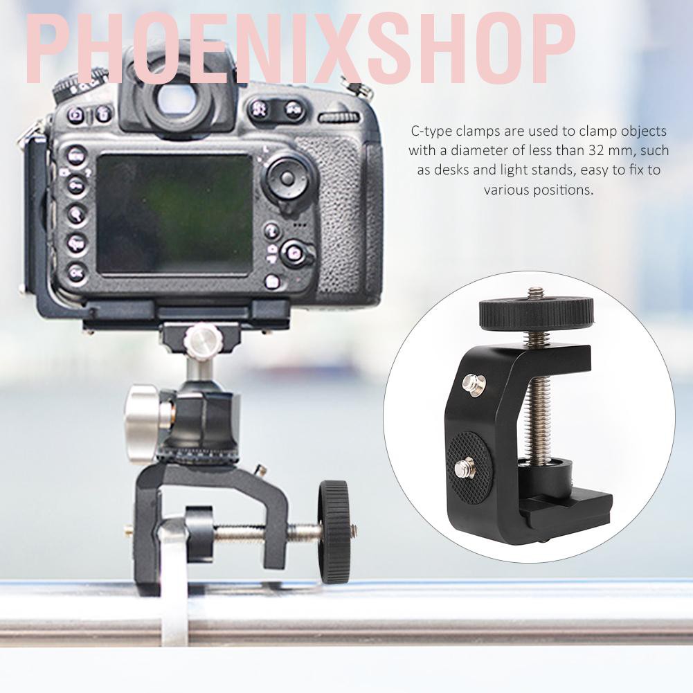 Phoenixshop Desktop Fixed Clip C‑Shape Clamp Durable And Long Life Compact Size Professional