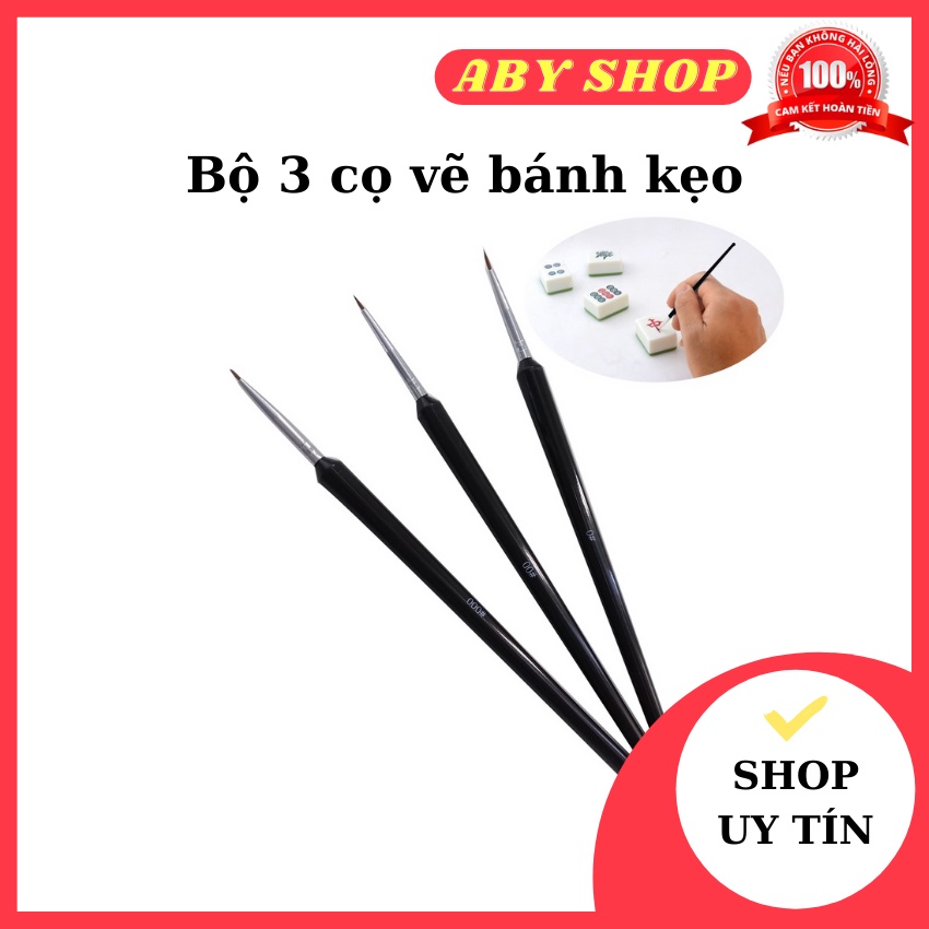 Bộ 3 cọ vẽ bánh kẹo ⚡ HÀNG CAO CẤP ⚡ cọ vẽ trang trí bánh kem, tạo hình bánh hấp dẫn bắt mắt